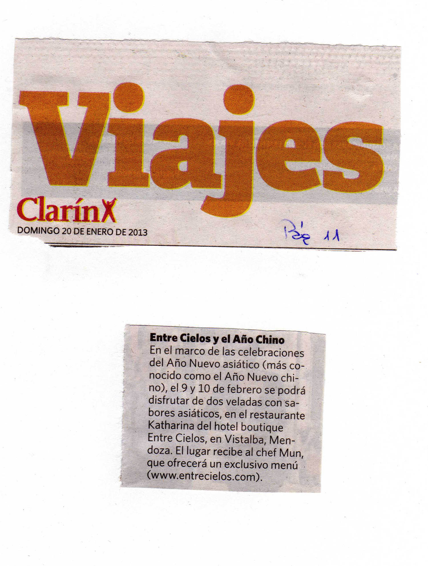 Diario Clarín, domingo 20 de enero de 2013