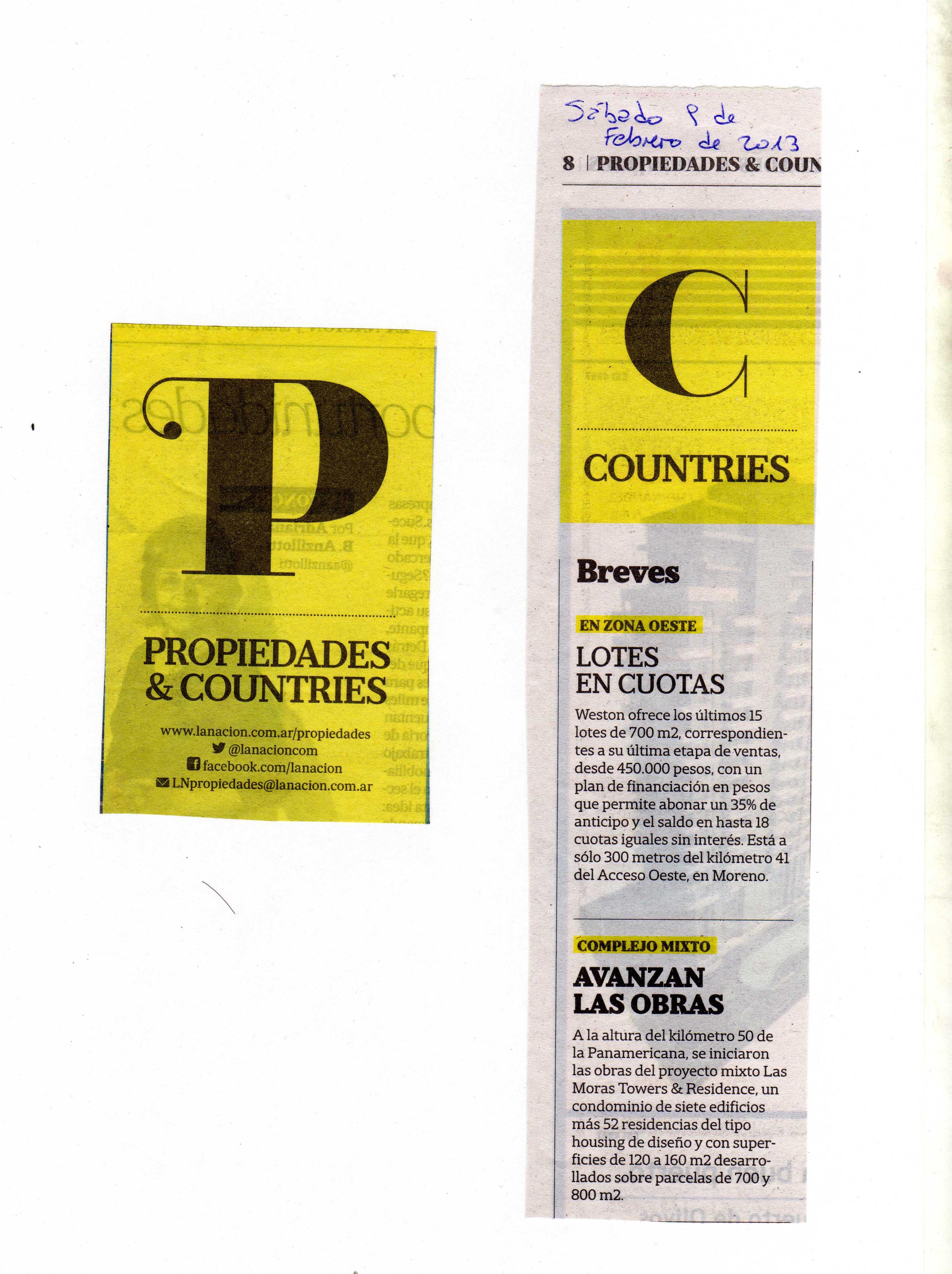 Diario La Nación Propiedades, 9 de febrero de 2013