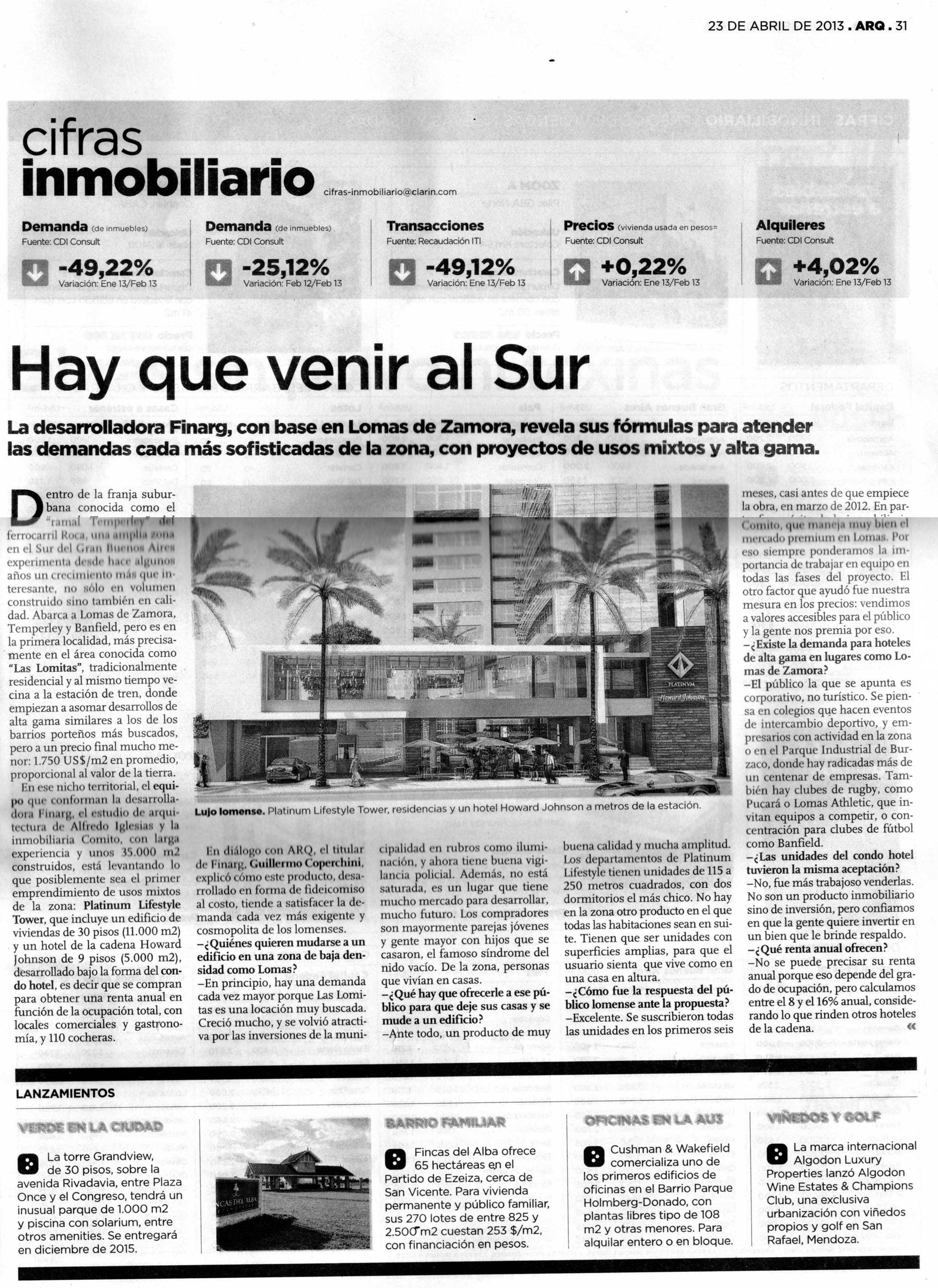 Diario de Arquitectura, Clarín, 23 de abril